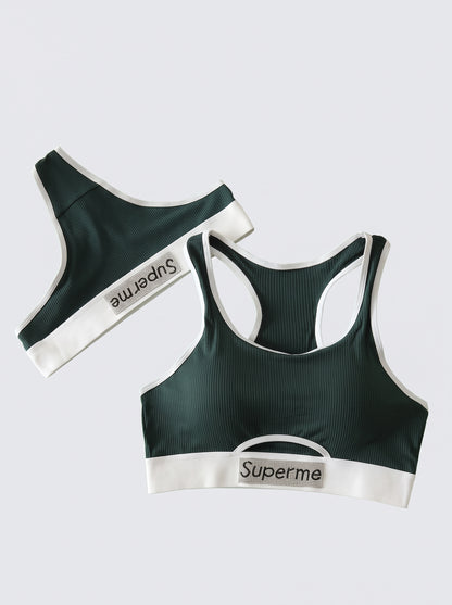 Ribbed Racerback Sport Bra & Bottom Set