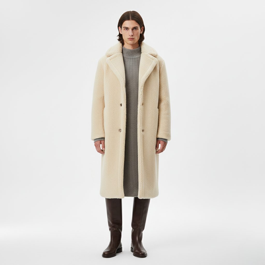 Long Faux Shearling Coat
