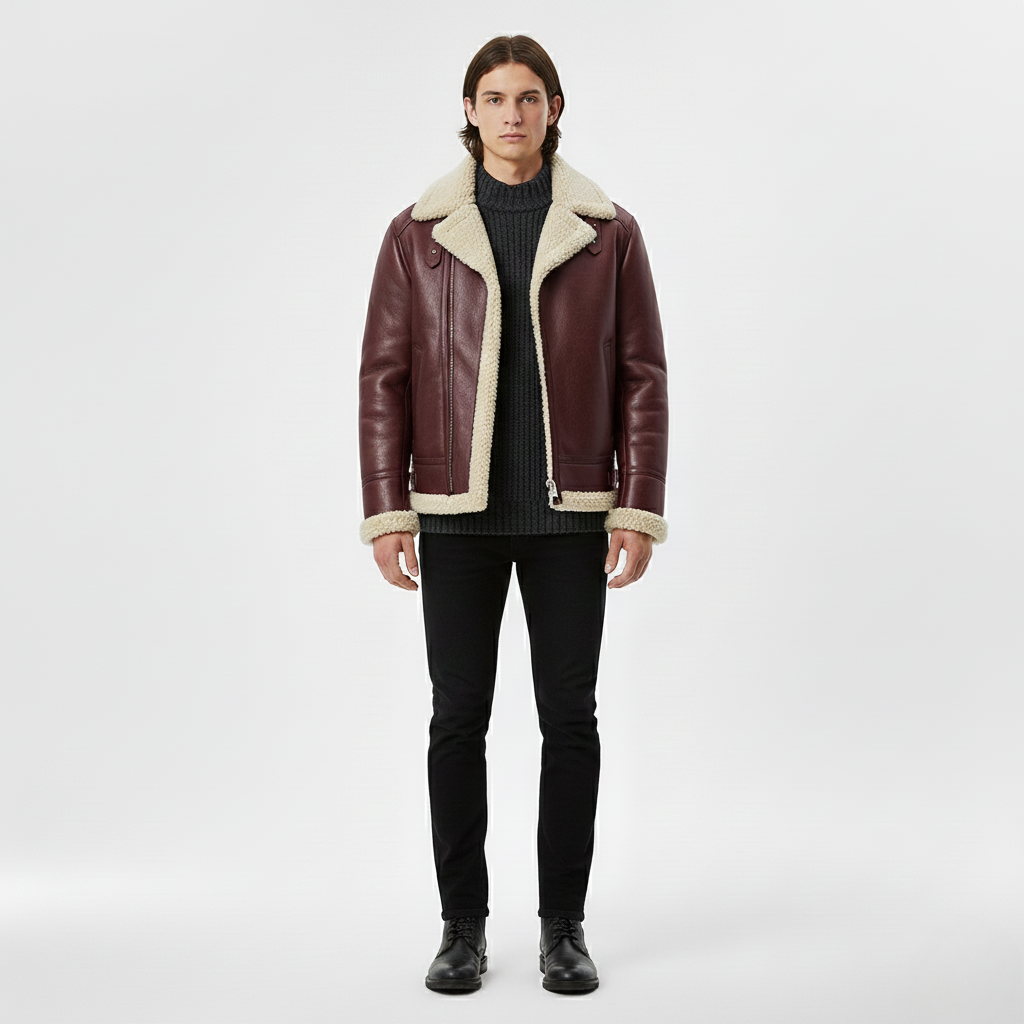 Shearling Lined Leather Jacket