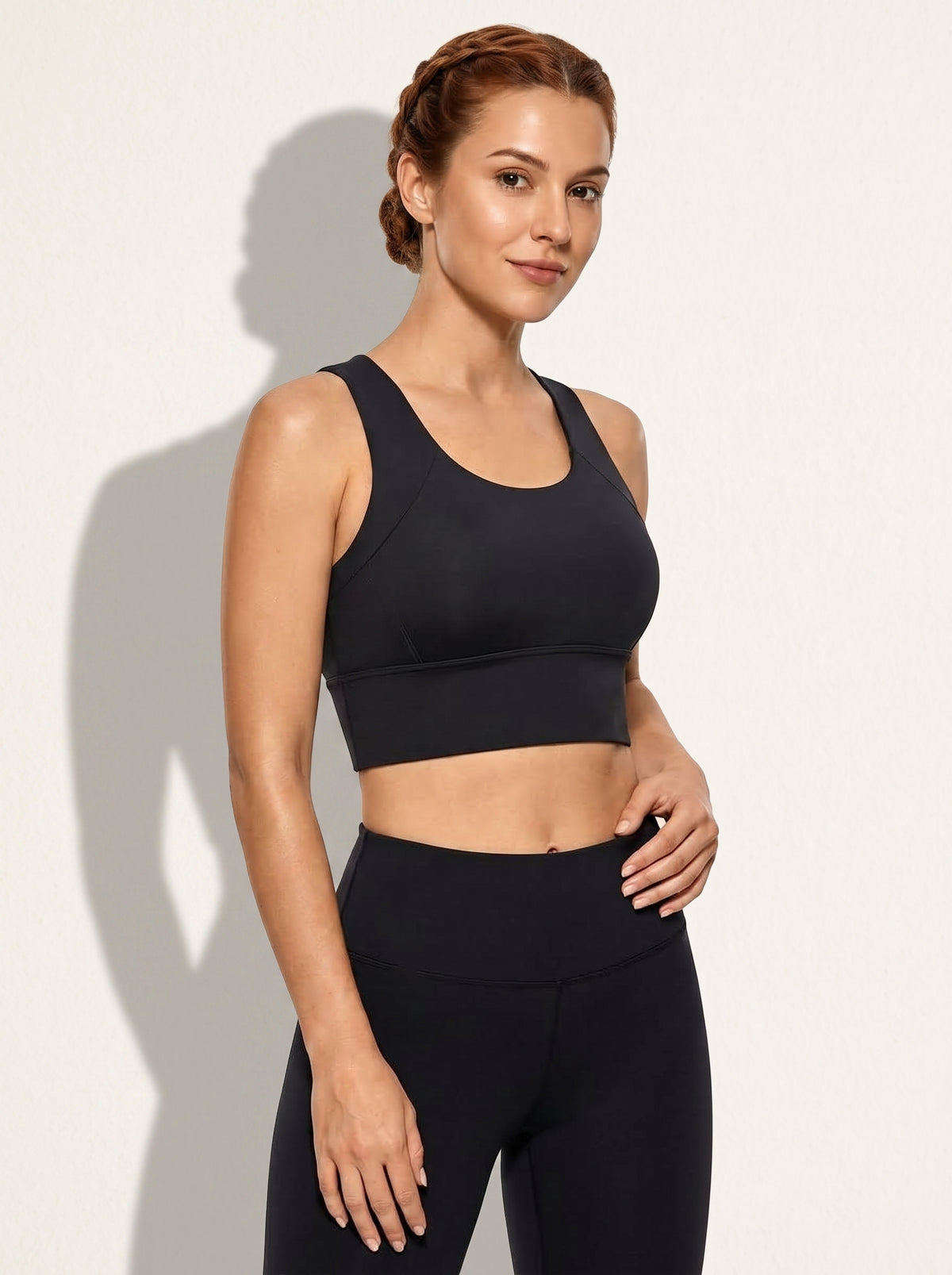 Longline Sports Bra with Racerback Design