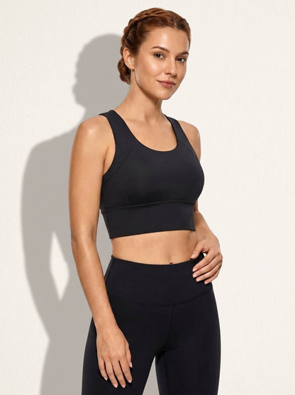 Longline Sports Bra with Racerback Design