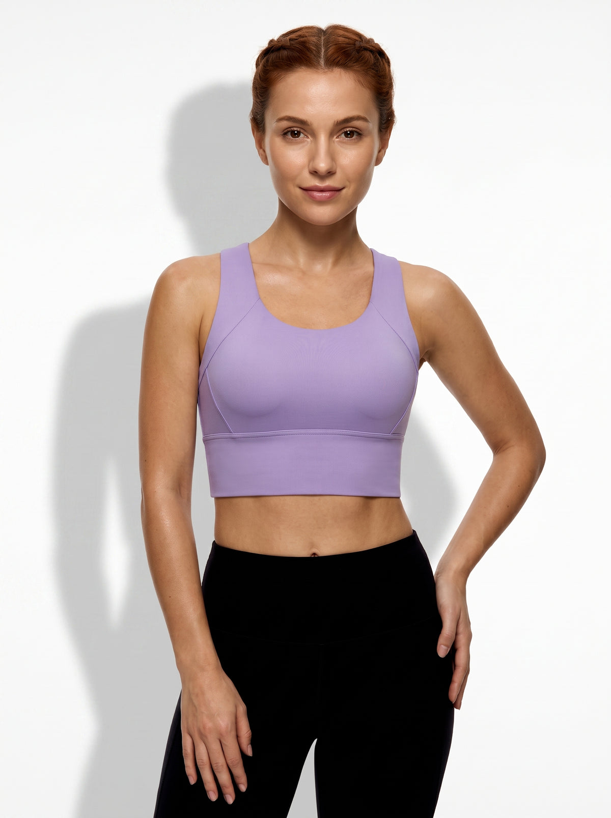 Longline Sports Bra with Racerback Design