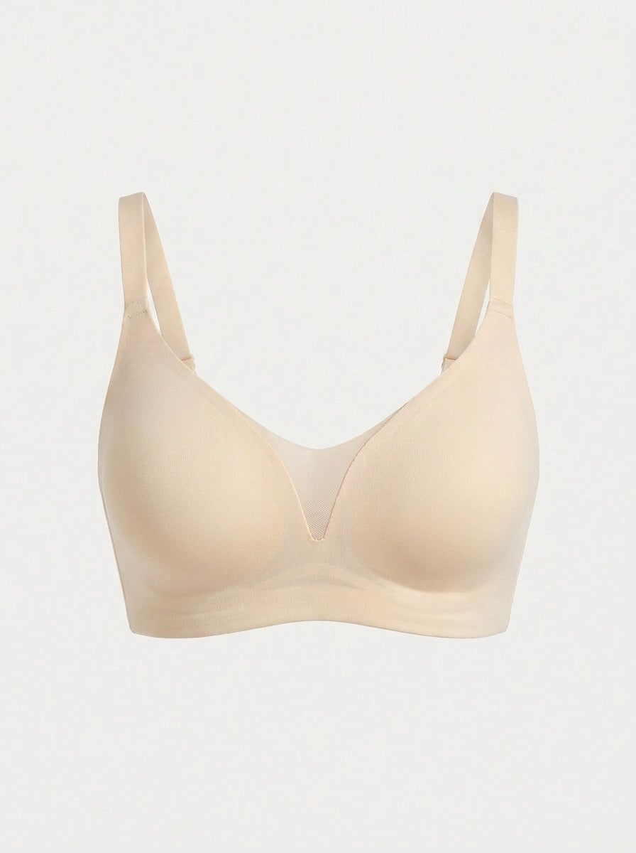 Wire-Free Support & Lift V-Neck Mesh Bra