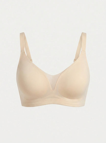 Wire-Free Support & Lift V-Neck Mesh Bra