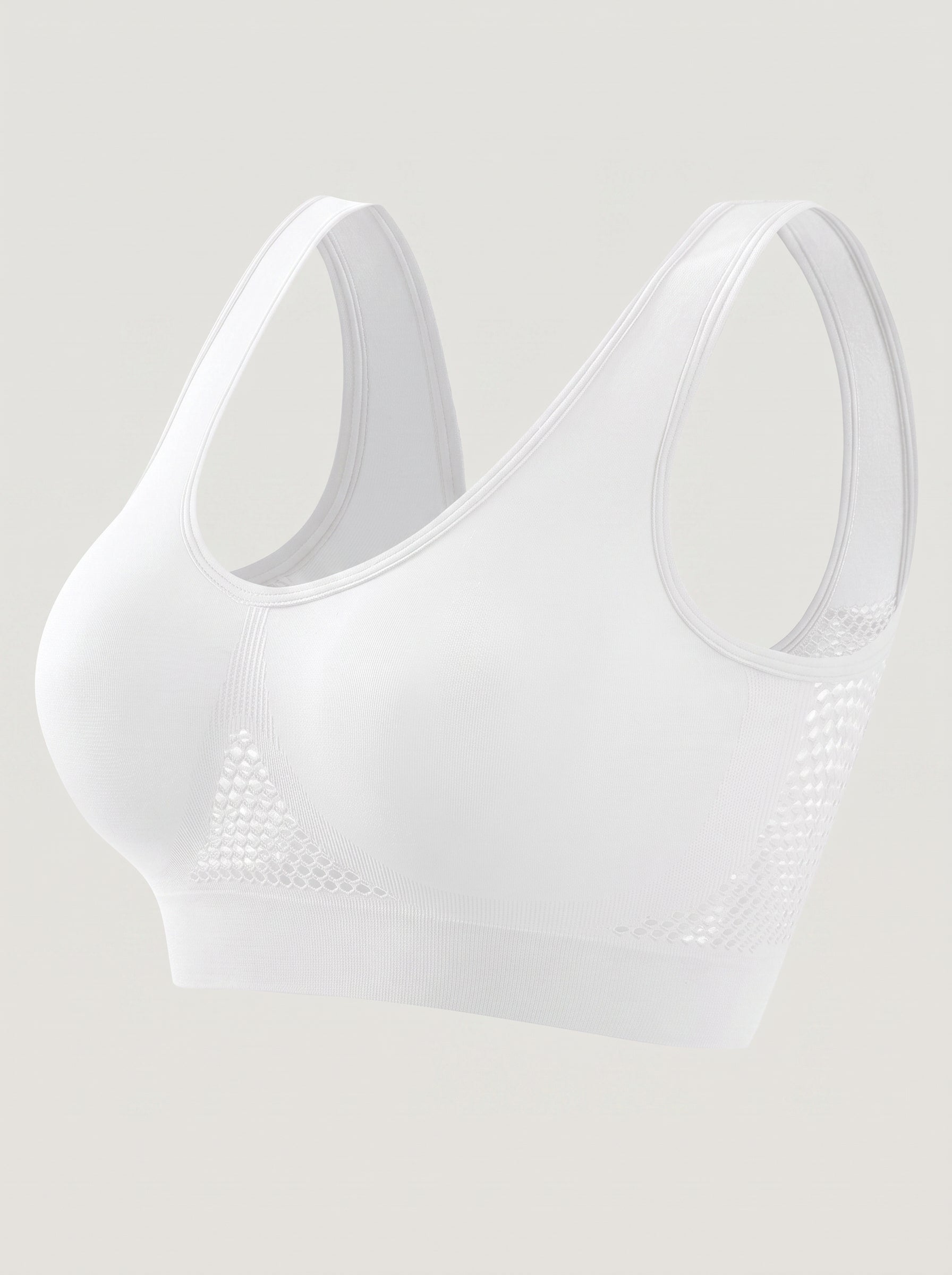 Breathable Racerback Sports Bra with Mesh Panels