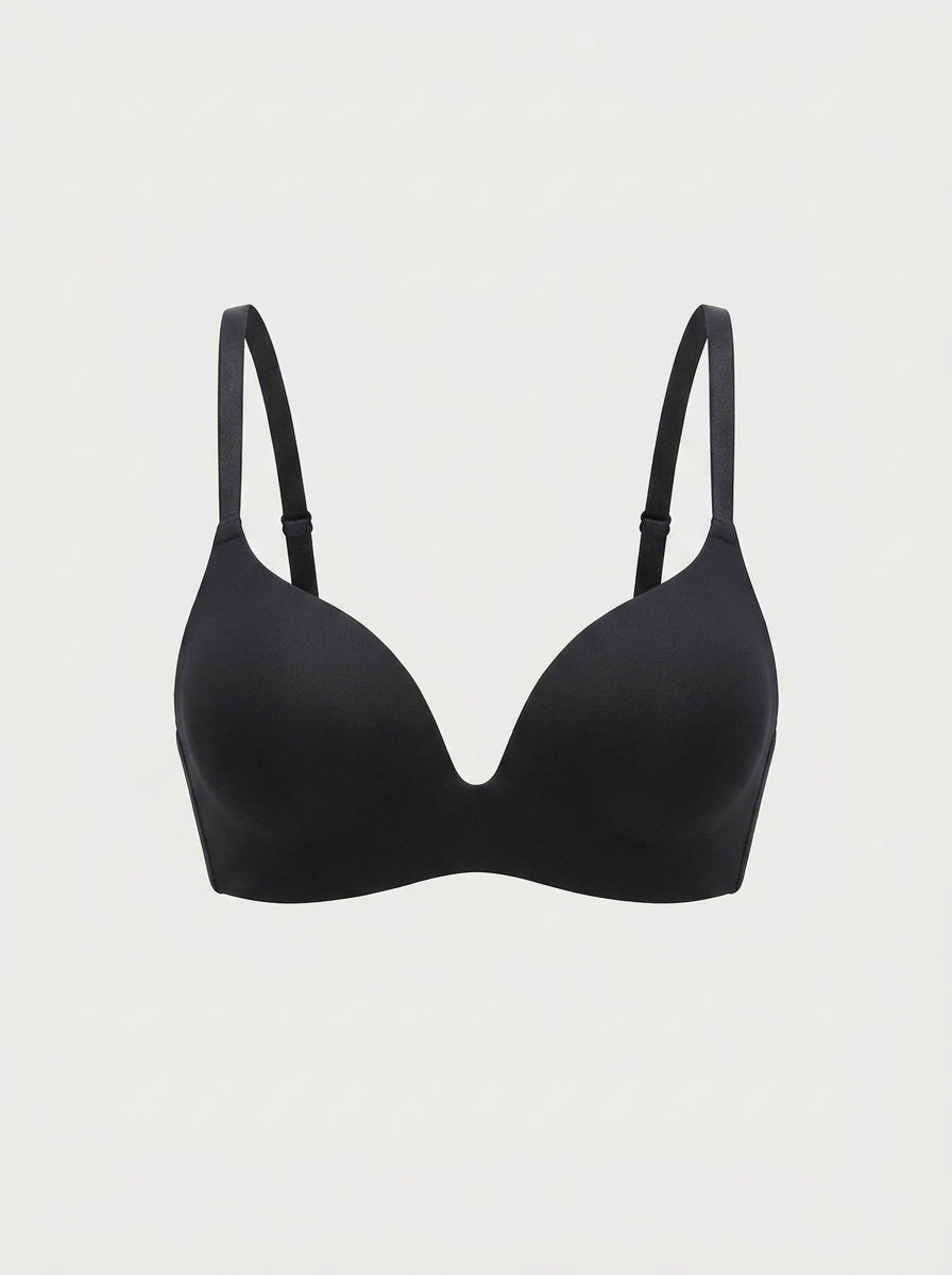 Wire-Free Push-Up Bra with Thin Adjustable Straps
