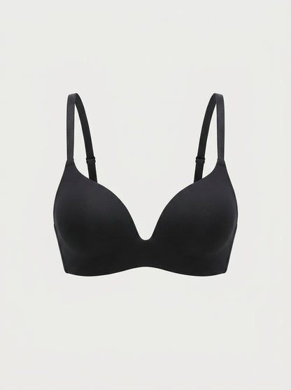 Wire-Free Push-Up Bra with Thin Adjustable Straps