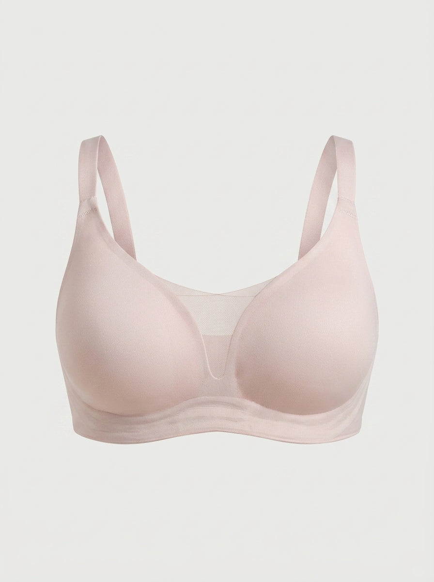 Wire-Free Support & Lift V-Neck Mesh Bra