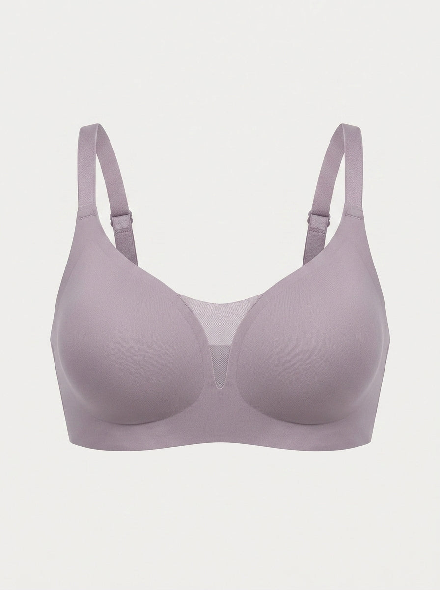 Wire-Free Support & Lift V-Neck Mesh Bra
