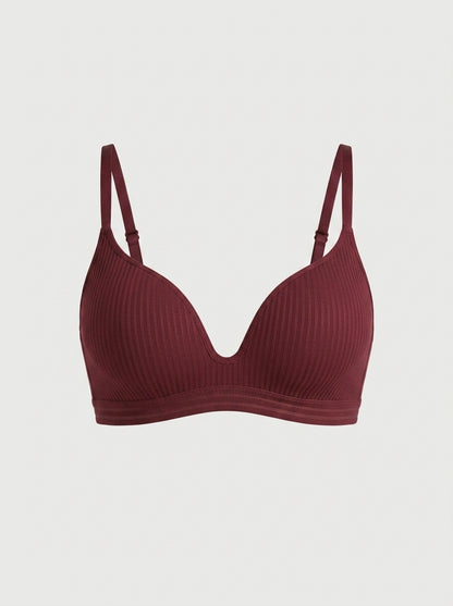 Ribbed V-Neck Support Bralette