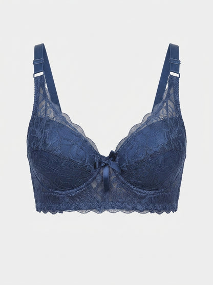 Lace Longline Bra with Bow Detail