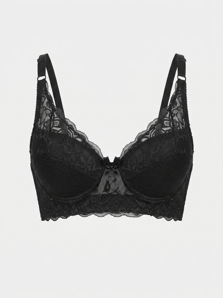 Lace Longline Bra with Bow Detail