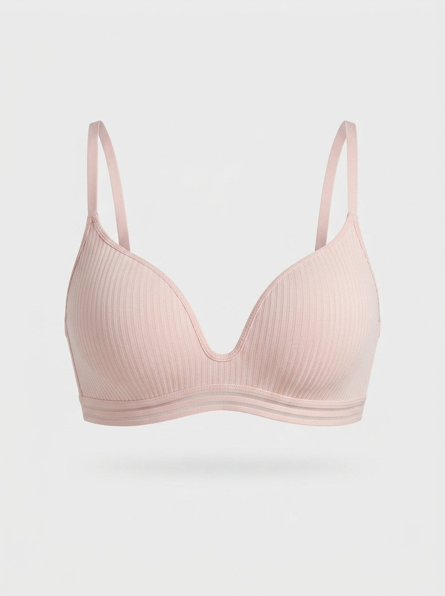 Ribbed V-Neck Support Bralette