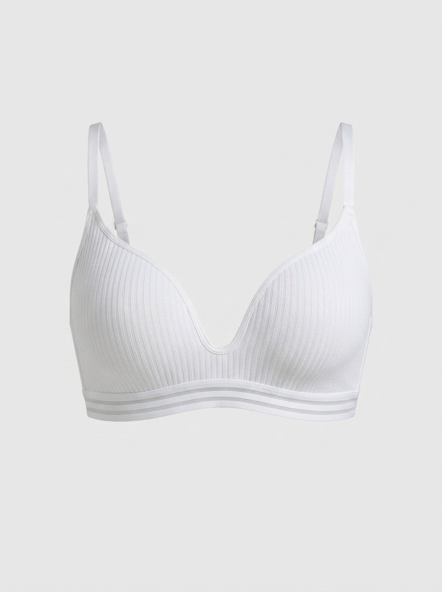 Ribbed V-Neck Support Bralette