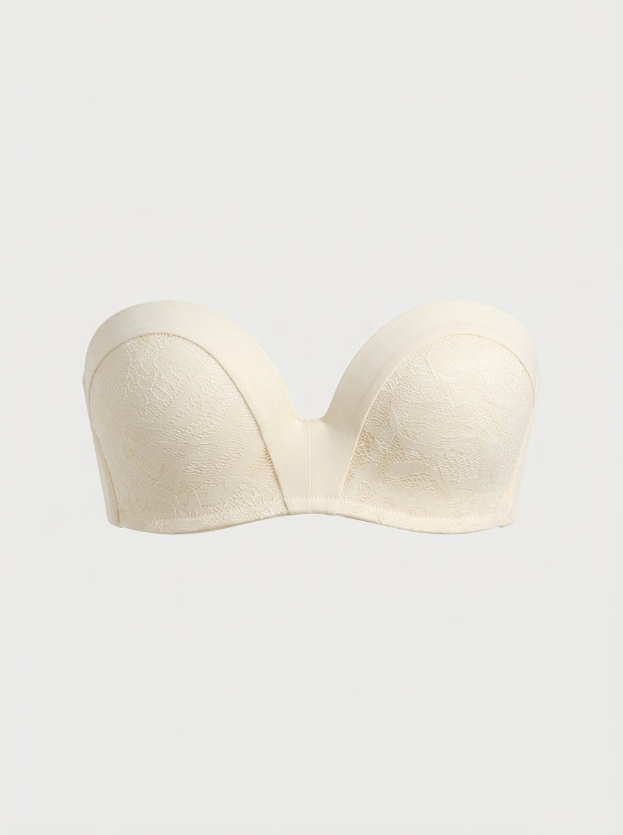 Strapless Lace Push-Up Bra with Underwire