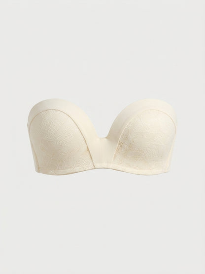 Strapless Lace Push-Up Bra with Underwire