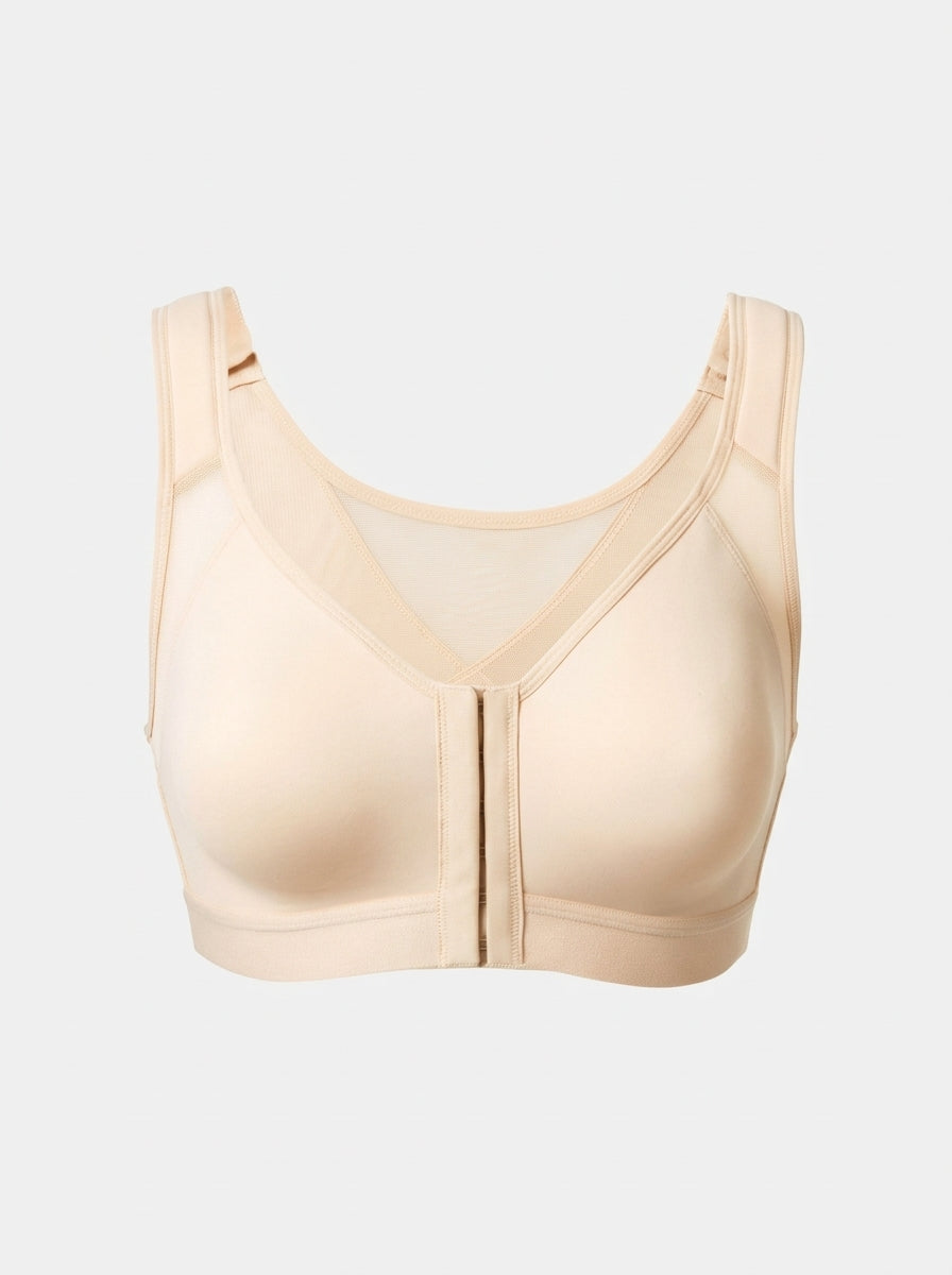 Front-Closure Posture Bra with Wire-Free Cups