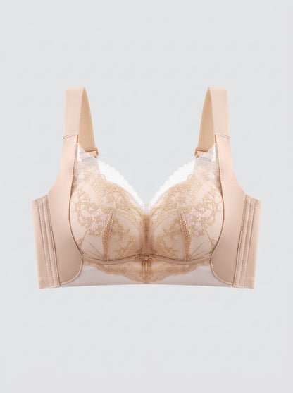 Floral Lace Underwire Bra with Wide Straps