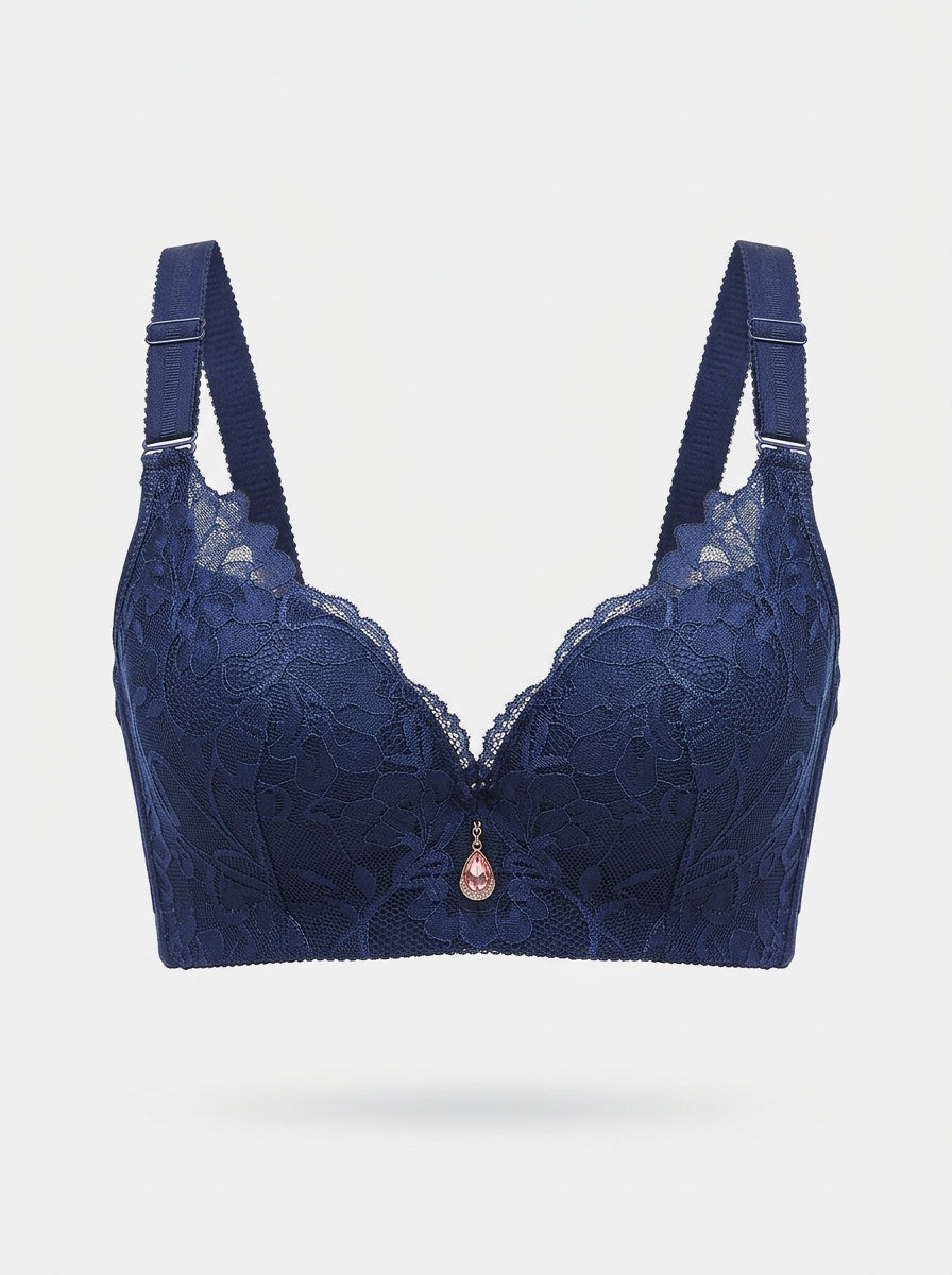 Floral Lace Push-Up Bra with Underwire