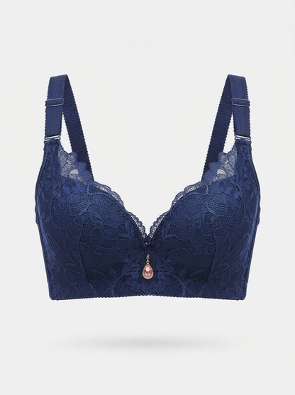 Floral Lace Push-Up Bra with Underwire