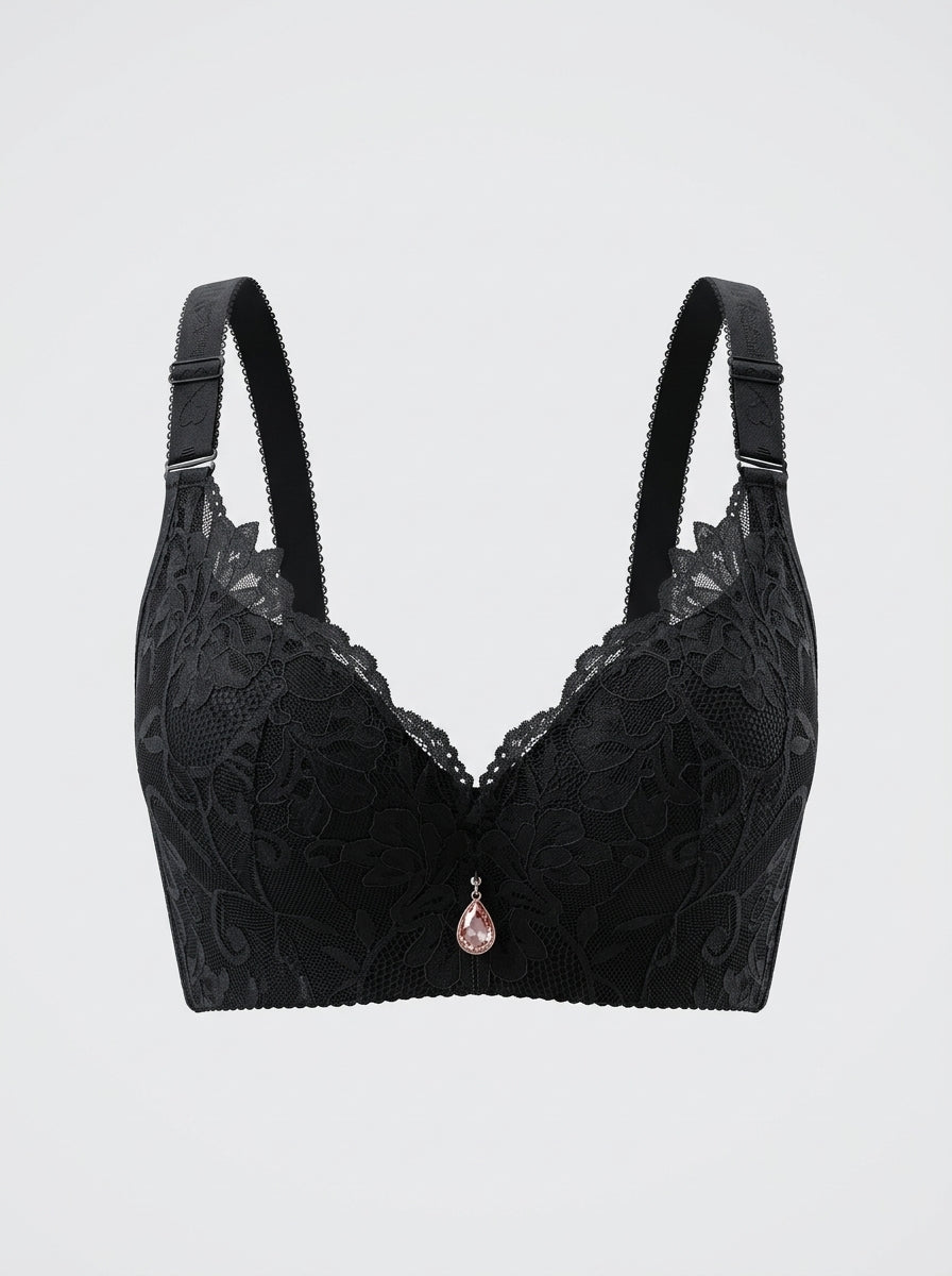 Floral Lace Push-Up Bra with Underwire
