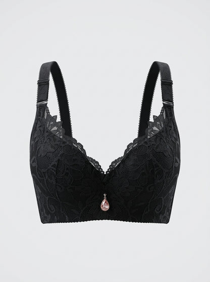 Floral Lace Push-Up Bra with Underwire