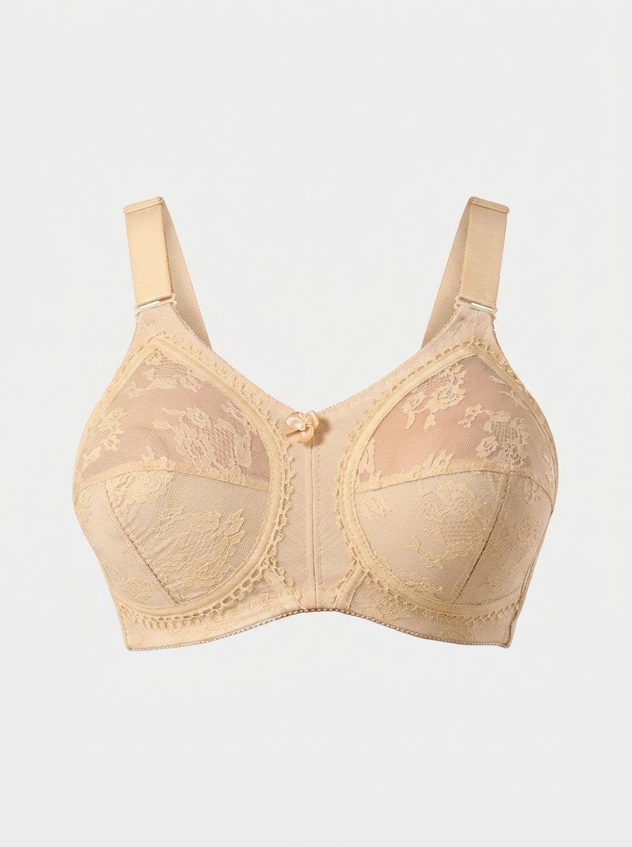 Full Coverage Lace Bra with Wire-Free Support