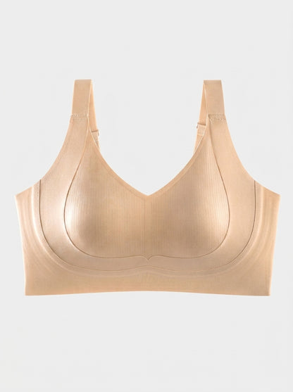 Seamless V-Neck Bralette with Wide Straps