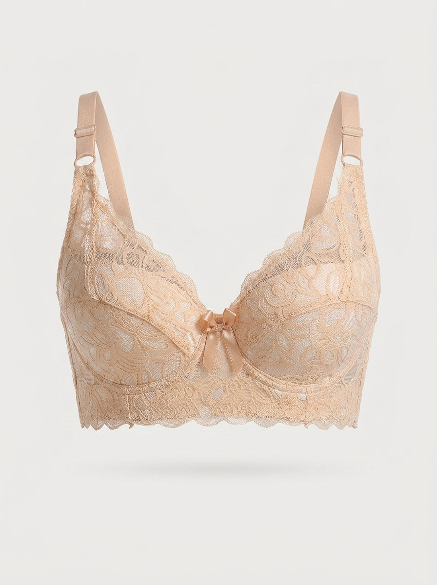 Lace Longline Bra with Bow Detail