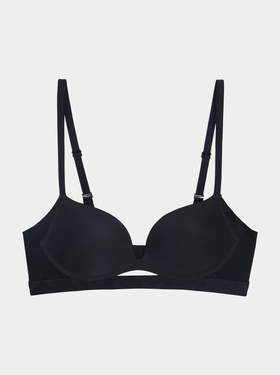 Wireless Push Up Bra with Cutout Front Smooth Bra
