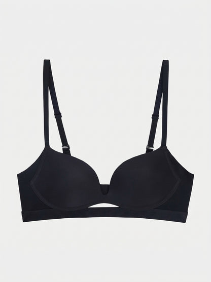 Wireless Push Up Bra with Cutout Front Smooth Bra