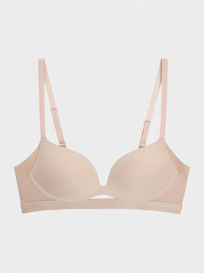 Wireless Push Up Bra with Cutout Front Smooth Bra