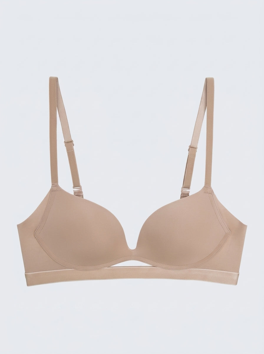 Wireless Push Up Bra with Cutout Front Smooth Bra