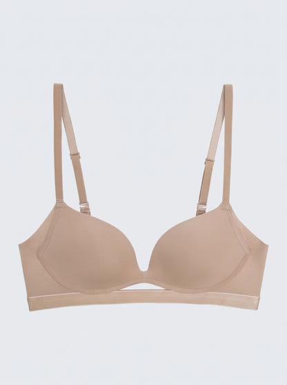 Wireless Push Up Bra with Cutout Front Smooth Bra