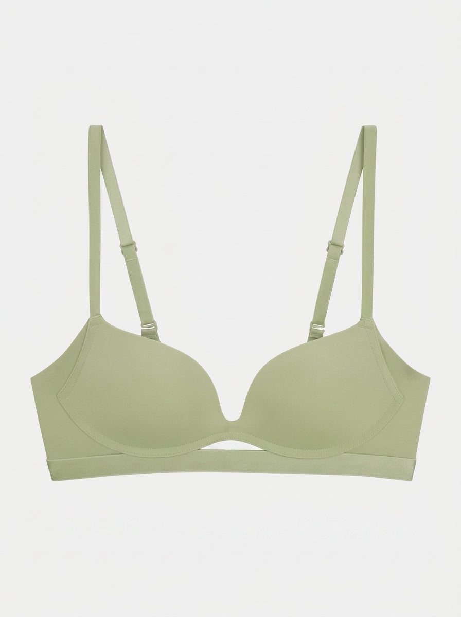Wireless Push Up Bra with Cutout Front Smooth Bra