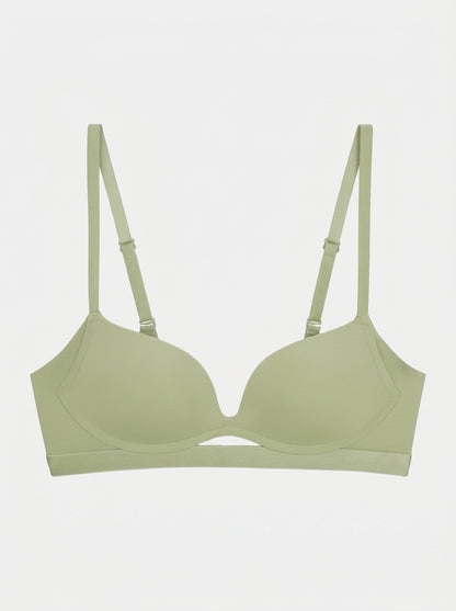 Wireless Push Up Bra with Cutout Front Smooth Bra