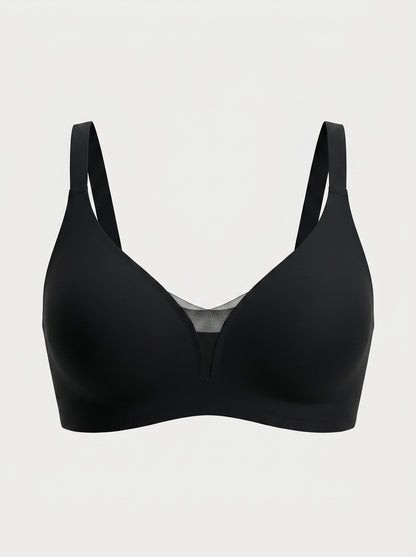 Wire-Free Support & Lift V-Neck Mesh Bra