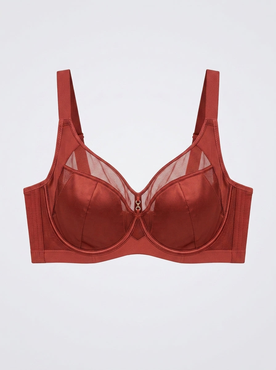 Full Coverage Underwire Bra with Mesh Sides