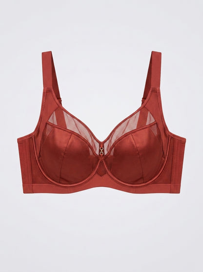 Full Coverage Underwire Bra with Mesh Sides
