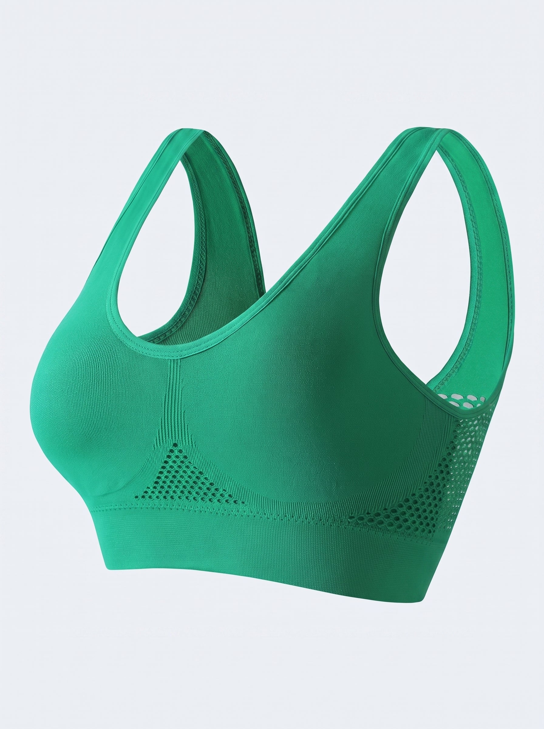 Breathable Racerback Sports Bra with Mesh Panels
