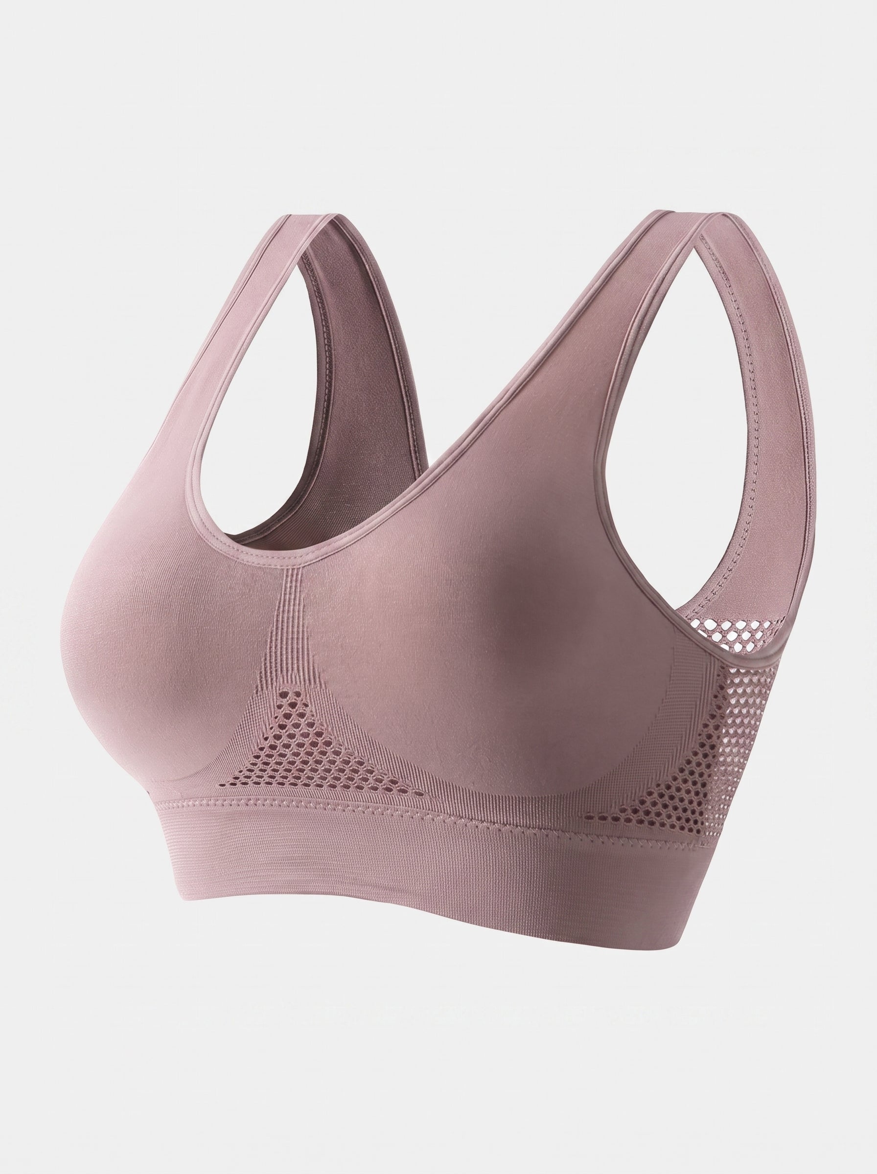 Breathable Racerback Sports Bra with Mesh Panels