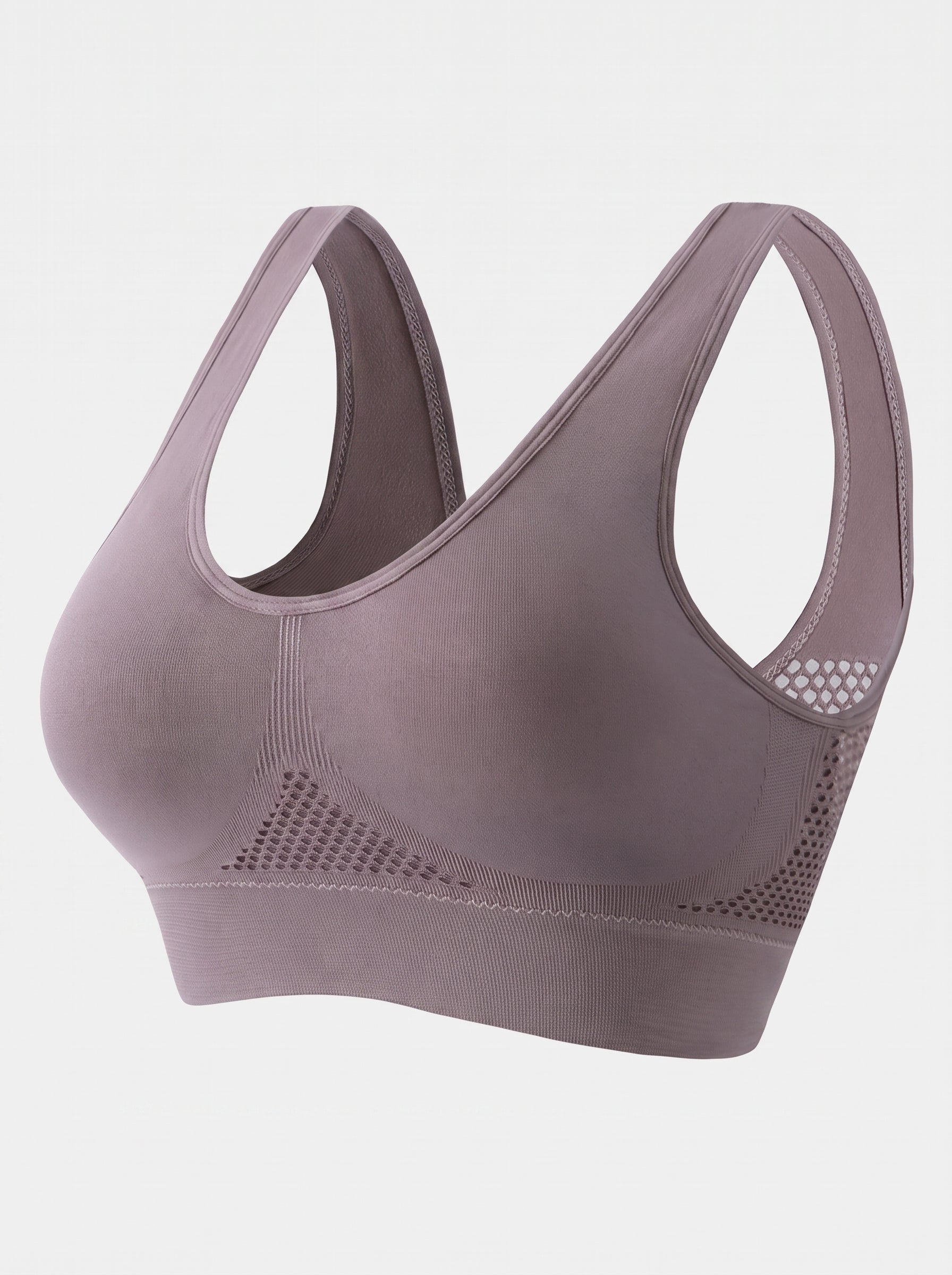 Breathable Racerback Sports Bra with Mesh Panels