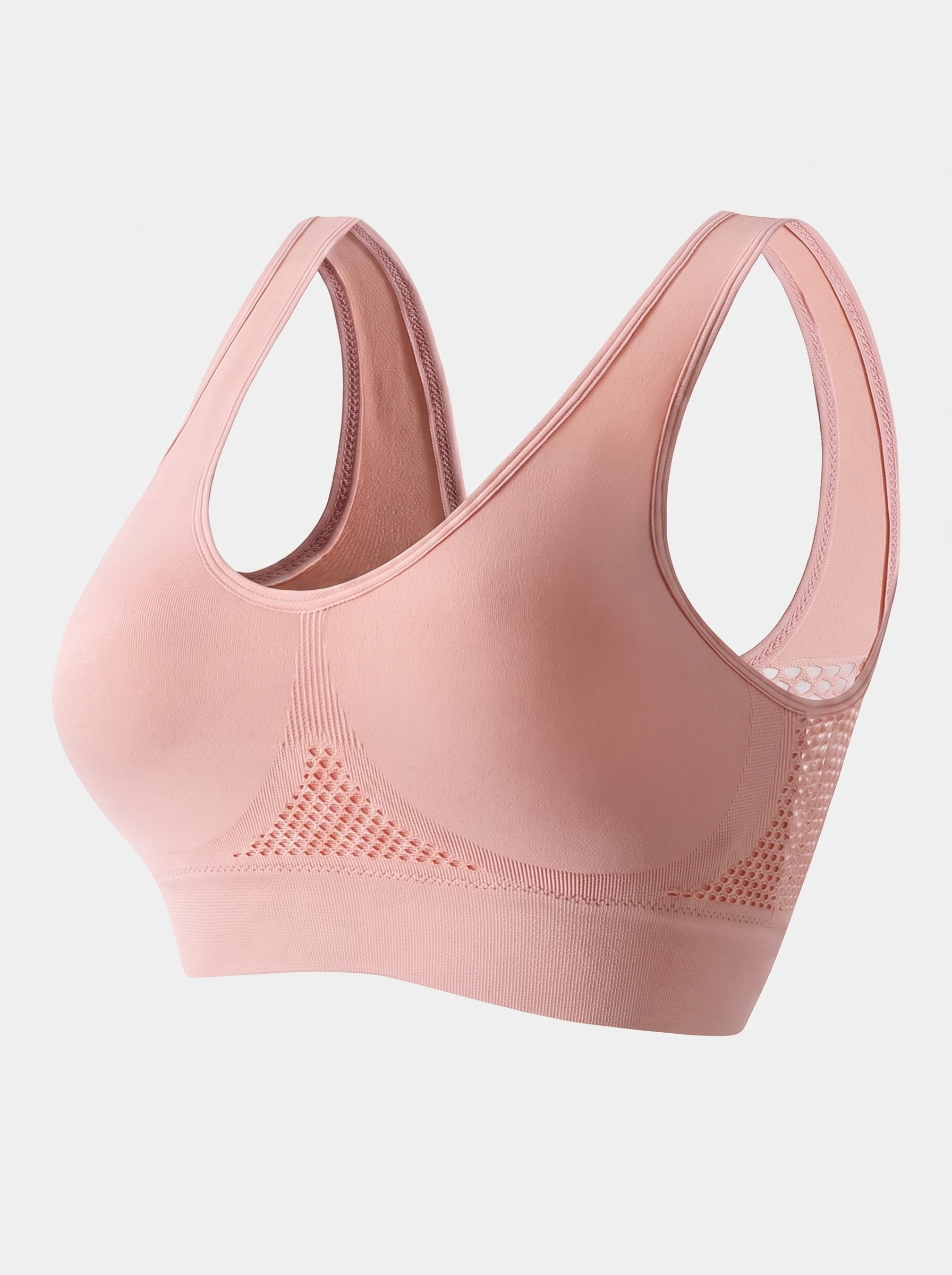 Breathable Racerback Sports Bra with Mesh Panels