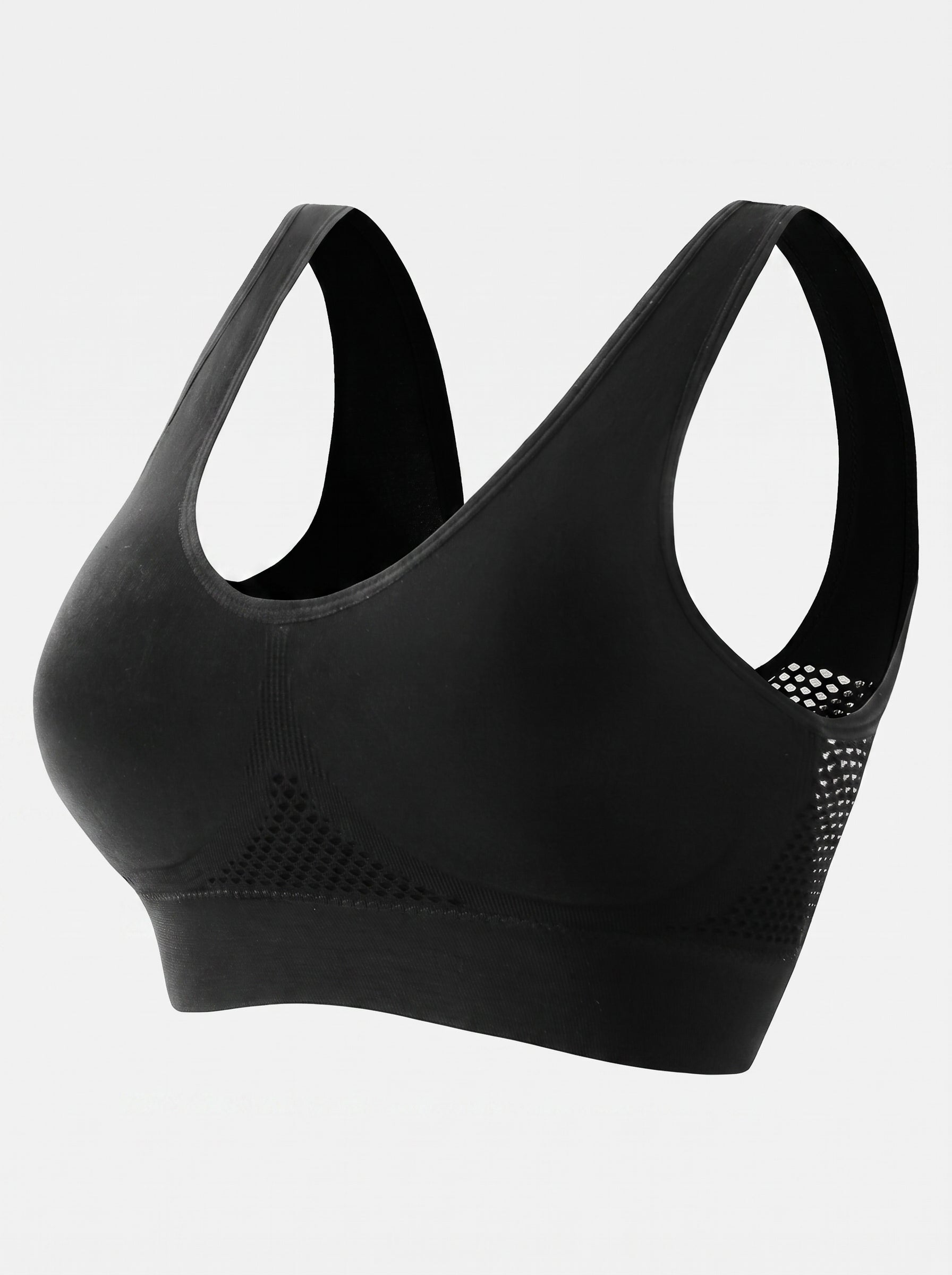 Breathable Racerback Sports Bra with Mesh Panels