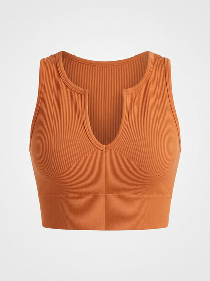 Ribbed Push-Up Cutout Crop Top