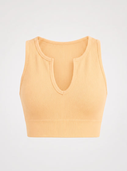 Ribbed Push-Up Cutout Crop Top