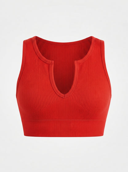 Ribbed Push-Up Cutout Crop Top