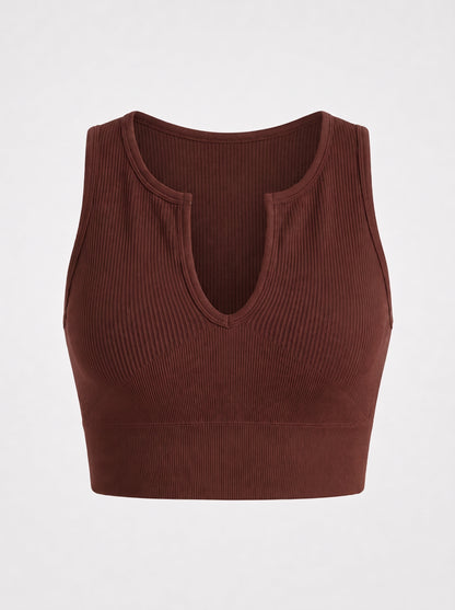 Ribbed Push-Up Cutout Crop Top