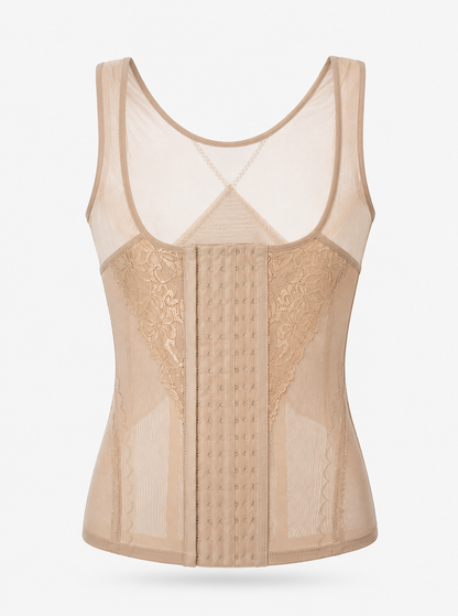 Sheer Mesh Body Shaper Vest with Boning