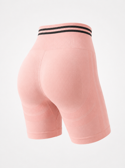Sport Biker Shorts with Striped Waistband